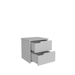 Hanah Home Mesita de Noche Moderna Blanca 2 Cajones, 45x45x40 cm